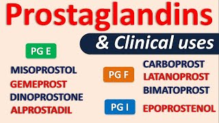 Prostaglandins and their clinical uses [upl. by Weinberg]