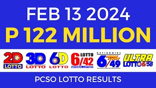 Lotto Result February 13 2024 9pm PCSO [upl. by Bradshaw]