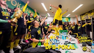 Inside DFBCup wild celebrations from the dressing room  Leipzig  BVB 14 [upl. by Gintz]