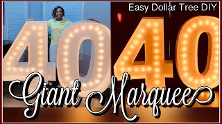 How To Make Large 5FT Marquee Numbers With Lights  Dollar Tree DIY Birthday Décor With Foam Boards [upl. by Anyale980]