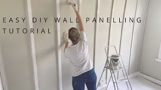 EASY AT HOME DIY WALL PANELLING TUTORIAL FOR A STATEMENT WALL [upl. by Arob]