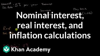 Nominal interest real interest and inflation calculations  AP Macroeconomics  Khan Academy [upl. by Eilrebma139]