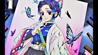 Drawing  SHINOBU KOCHOU  Kimetsu No Yaiba 鬼滅の刃 [upl. by Rolo52]