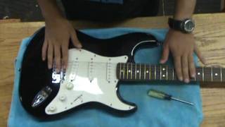 Adjusting a guitar tremolo system [upl. by Leinad95]