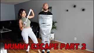 MUMMY DUCT TAPE ESCAPE CHALLENGE PART 2 [upl. by Larson]