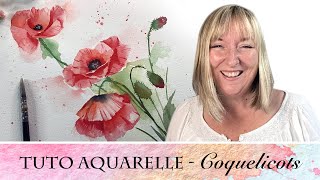 Tutoriel aquarelle débutant  Comment peindre des coquelicots à l’aquarelle [upl. by Atsirc59]