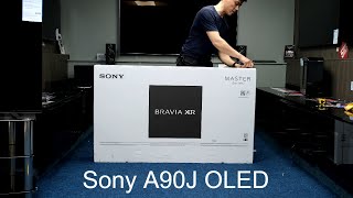 Sony A90J Bravia XR OLED Unboxing Setup and 4K HDR Videos [upl. by Dnalevets]