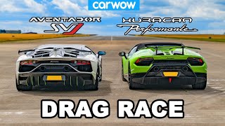 Lamborghini Aventador SVJ vs Huracan Performante DRAG RACE [upl. by Ayres445]