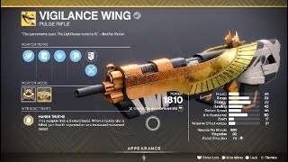 Vigilance Wing Exotic Weapon amp Catalyst – Destiny 2 [upl. by Elspet105]