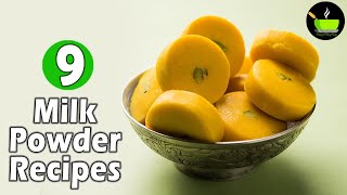 9 Milk Powder Sweets amp Desserts  9 Easy and Instant Sweets  Indian Sweets  Sweets Recipes [upl. by Stevie60]