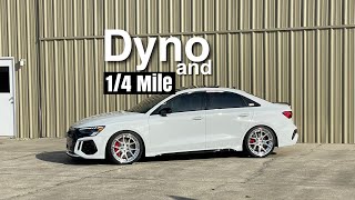 2023 Audi RS3 8Y dyno and 14 mile after bolt ons [upl. by Newel]