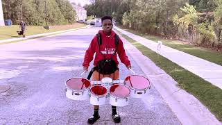 Awesome 12 Year Old Drumming His Drum Line Cadence [upl. by Noak]