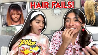 reacting to BAD HAIR FAILS  Mercedes and Evangeline Lomelino [upl. by Derrick141]