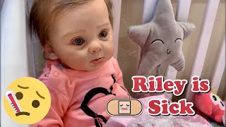 Reborn Toddler RILEY is sick  reborn role play  reborn life  reborn videos [upl. by Ahsercul]