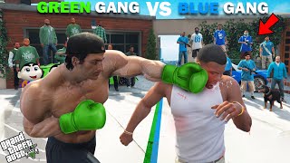 Shinchan Green Gang VS Franklin Blue Gang Fight Challenge In GTA 5 [upl. by Anaeco618]