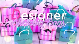 DIY  How to Make Miniature Doll Designer Shopping Bags [upl. by Esinej]