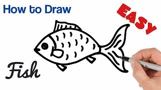 How to Draw a Fish easy step by step [upl. by Giovanni]