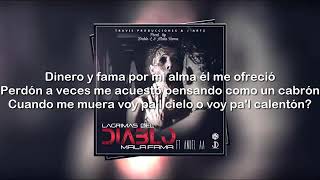 Anuel AA Lagrimas Del Diablo ft Mala Fama letra [upl. by Nations]