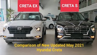 Compare Updated Creta EX vs S with Features Differences and Price Comparison  May 2021 Versions 👍👍👍 [upl. by Oetam722]