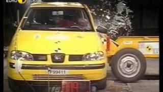 Euro NCAP  Seat Ibiza  2000  Crash test [upl. by Bernj]