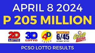 Lotto Result April 8 2024 9pm PCSO [upl. by Trabue]