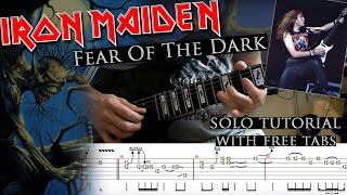 Iron Maiden  Fear Of The Dark Janick Gerss solo lesson with tablatures and backing tracks [upl. by Yesac]