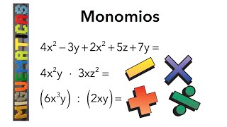 Monomios  Definición y operaciones [upl. by Margery]