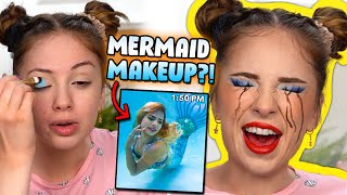 I Tried Following A MERMAIDS MAKEUP ROUTINE [upl. by Anerda]