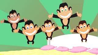 Five Little Monkeys Nursery Rhyme with Lyrics [upl. by Lyrret]