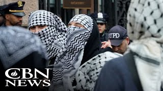 Violent AntiIsrael Protest Erupts at Barnard College [upl. by Ainattirb]