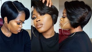 DIY 27 Piece amp A Lace Frontal Tapered Bob Wig [upl. by Suzetta]