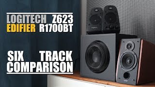 Logitech Z623 vs Edifier R1700BT  6Track Comparison [upl. by Jamnis566]