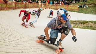 HeadtoHead Skateboard Race on a Pump Track [upl. by Adnhoj]