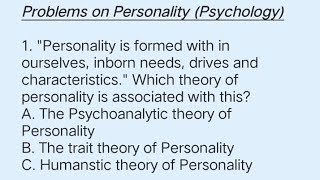 Freshman Psychology questions Chapter 6  Personality [upl. by Prem799]