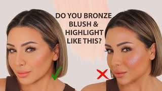 HOW TO APPLY BRONZER BLUSH AND HIGHLIGHT  NINA UBHI [upl. by Llarret237]