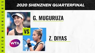 Garbine Muguruza vs Zarina Diyas  2020 Shenzhen Open Quarterfinal  WTA Highlights [upl. by Powe834]