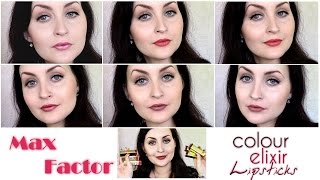 Max Factor Colour Elixir Lipsticks Lip Swatches [upl. by Alamac]