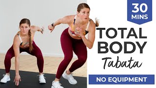 30Minute Full Body TABATA Workout No Equipment [upl. by Epilihp]