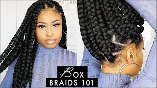 EASY amp NEAT JUMBO BOX BRAIDS elastic band method [upl. by Ellehsim]