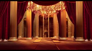 Red open stage curtain deluxe hall rotating crystal lamp photographyampvideo background [upl. by Leba]