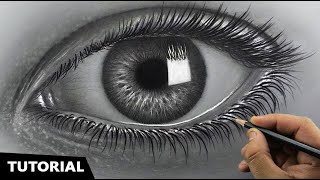 Draw Hyperrealistic Eye  Easiest Method  Narrated Stepbystep [upl. by Aeneus]