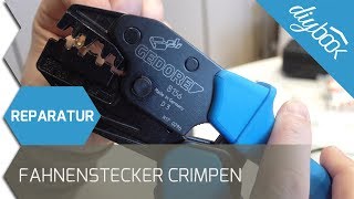 Fahnenstecker auf Litzenkabel crimpen [upl. by Llewon]