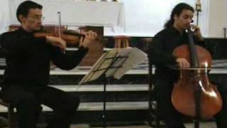 Bach  Violin and cello duo in A minor [upl. by Enyak]