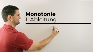 Monotonie Monotonieverhalten mit 1 Ableitung Mathehilfe online  Mathe by Daniel Jung [upl. by Zelle]