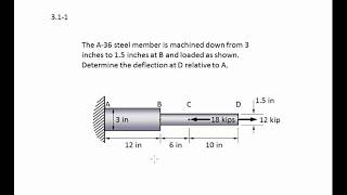 0311 Axially loaded member deformation  EXAMPLE [upl. by Anitsua]