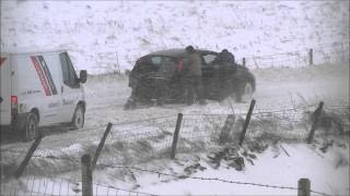 Car Gets Stuck In Drifting Snow [upl. by Gillie]