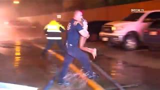 Dramatic Video Firefighters Rescue Family from Intense Houston Fire [upl. by Cleave]