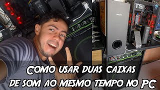 Como Conectar Duas ou Mais Caixas de Som no Computador [upl. by Korb869]