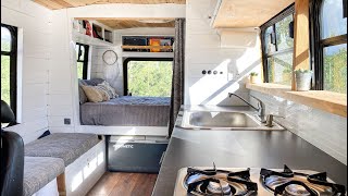 Spacious Shuttle Bus Conversion Built For Family Adventures  DIY Tiny House [upl. by Kane]