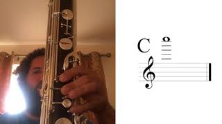 Selmer Contrabass Clarinet 512 Octave Range Chromatic Scale altissimo [upl. by Darum]